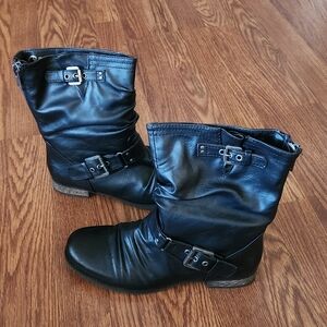 Carlos by Carlos Santana Black Buckle Mid-Calf Boots